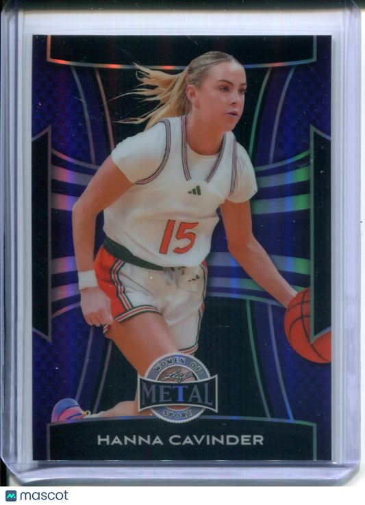 2025 Leaf Metal Women of Sport Hanna Cavinder #45 Purple Prizm #1/6 Fresno State