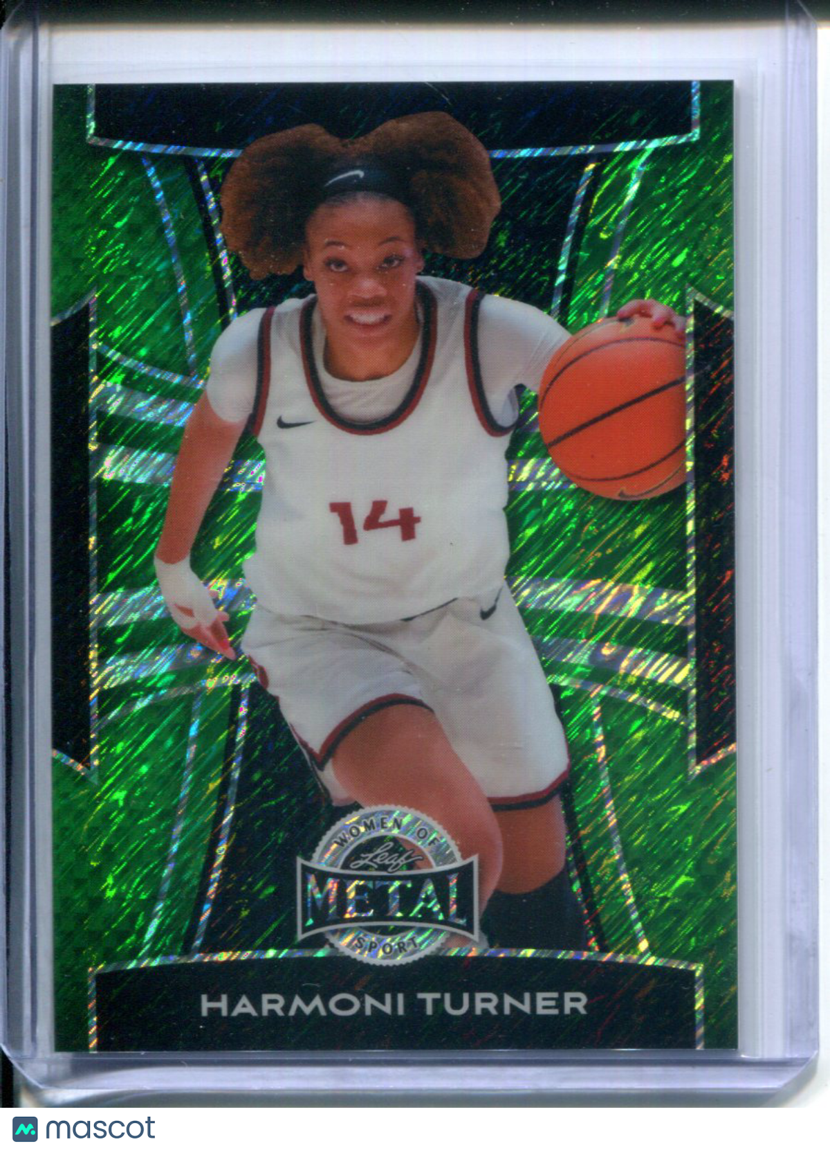 2025 Leaf Metal Women of Sport Harmoni Turner #49 GREEN #1/1 HARVARD Basketball