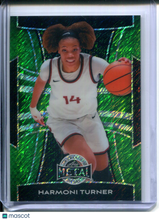 2025 Leaf Metal Women of Sport Harmoni Turner #49 GREEN #1/1 HARVARD Basketball