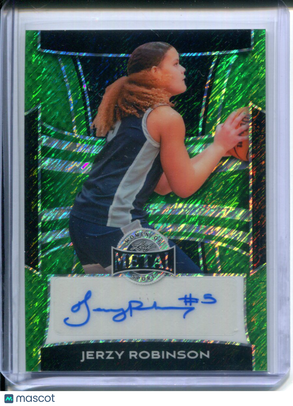 2025 Leaf Metal Women of Sport Jerzy Robinson #BA-JR1 Green #1/1 Basketball