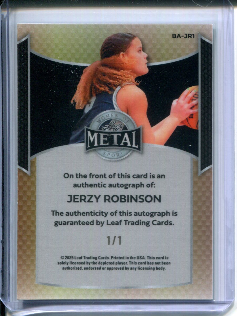 2025 Leaf Metal Women of Sport Jerzy Robinson #BA-JR1 Green #1/1 Basketball