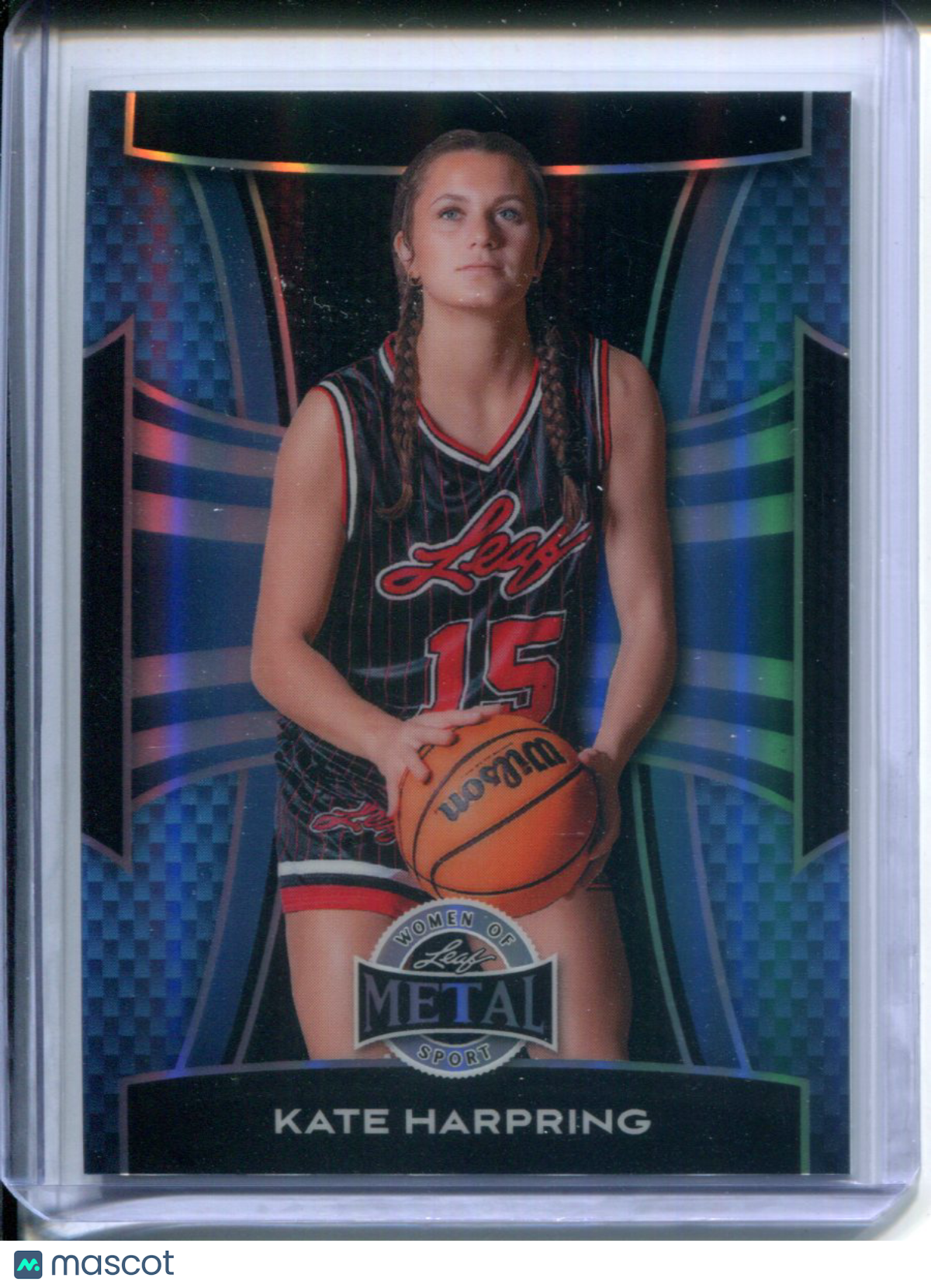2025 Leaf Metal Women of Sport Kate Harpring #63 Blue Prizm #6/8 Basketball