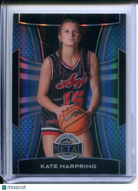 2025 Leaf Metal Women of Sport Kate Harpring #63 Blue Prizm #6/8 Basketball