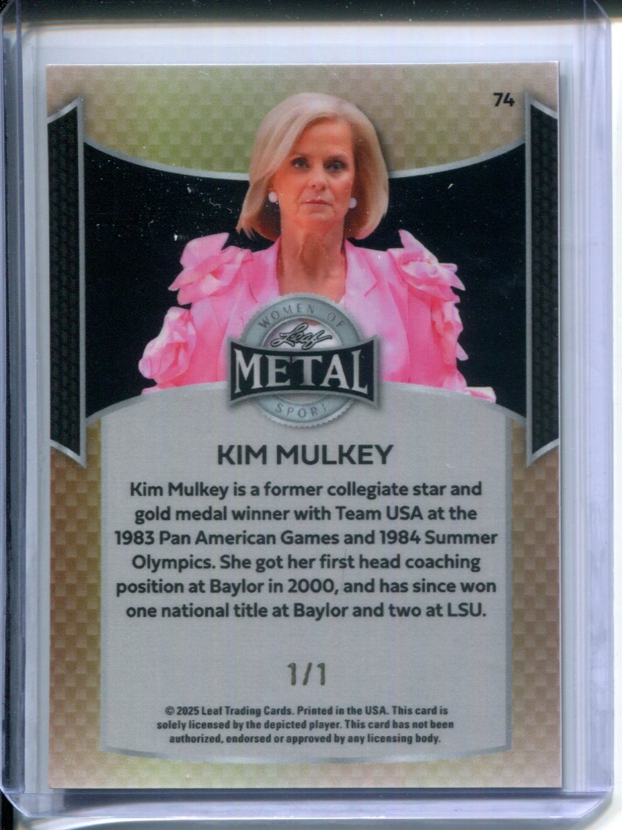 2025 Leaf Metal Women of Sport Kim Mulkey #74 LSU BASKETBALL #1/1