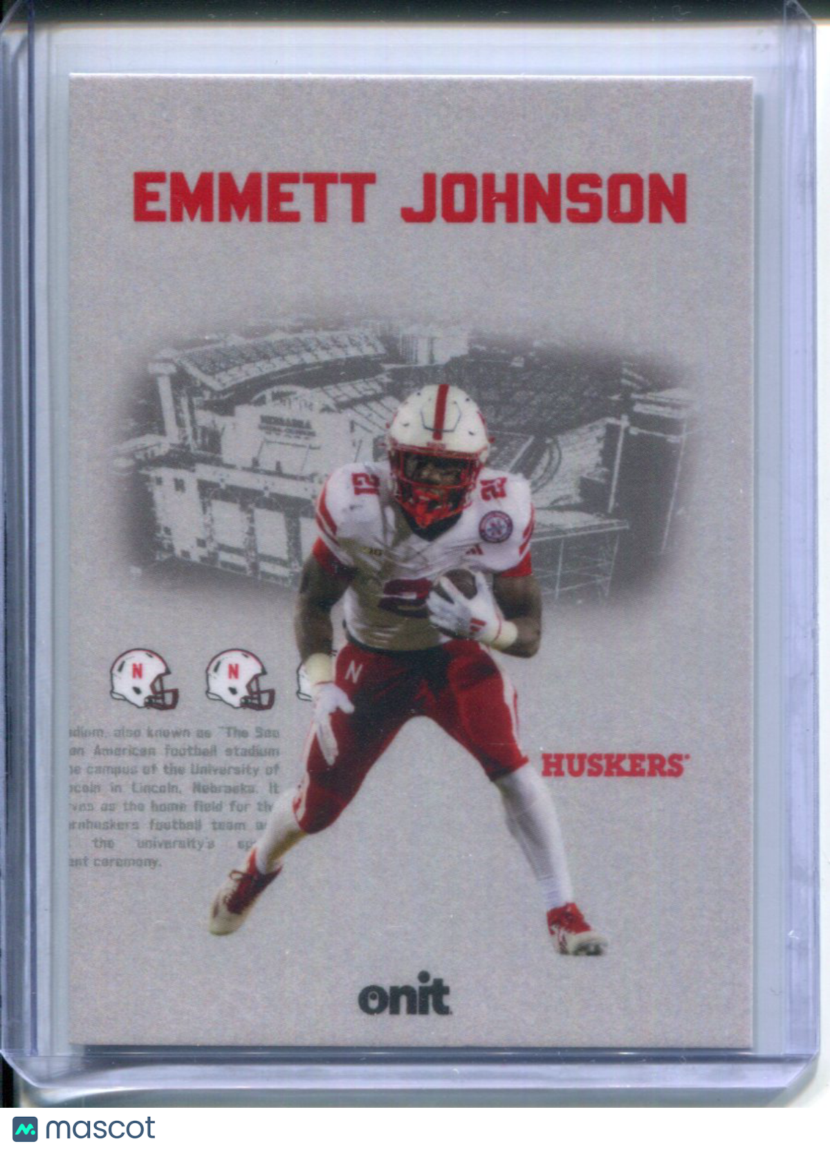 2025 Onit Nebraska Cornhuskers Football Emmett Johnson #VS-4 Embossed Varition