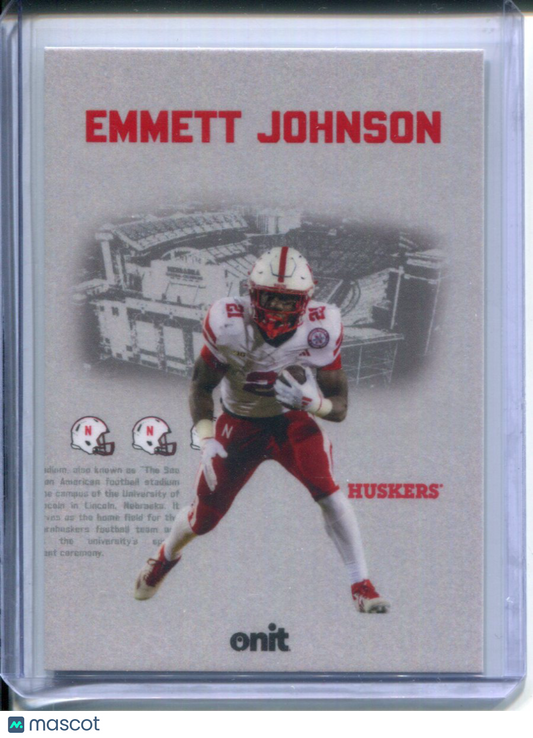 2025 Onit Nebraska Cornhuskers Football Emmett Johnson #VS-4 Embossed Varition