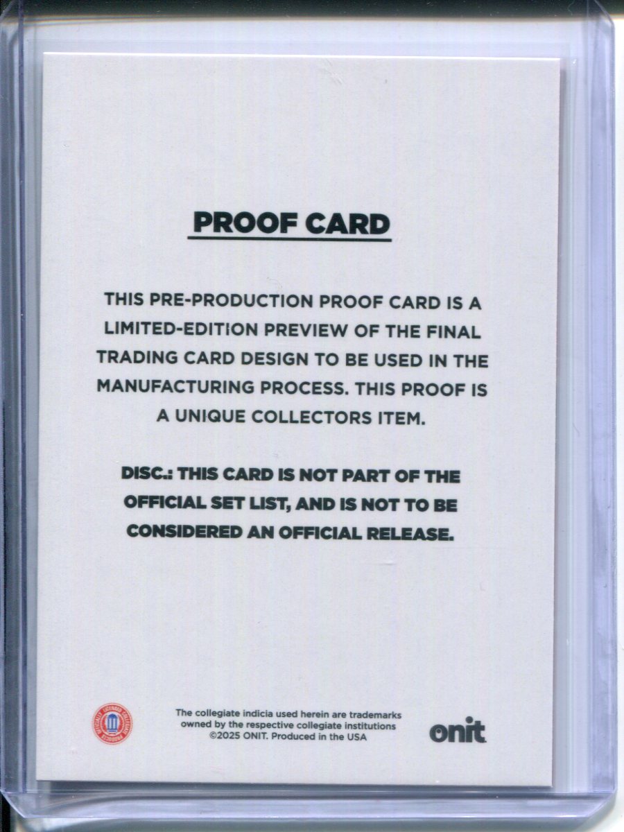 2025 Onit Timeless Nebraska Cornhuskers Football Emmett Johnson PROOF CARD