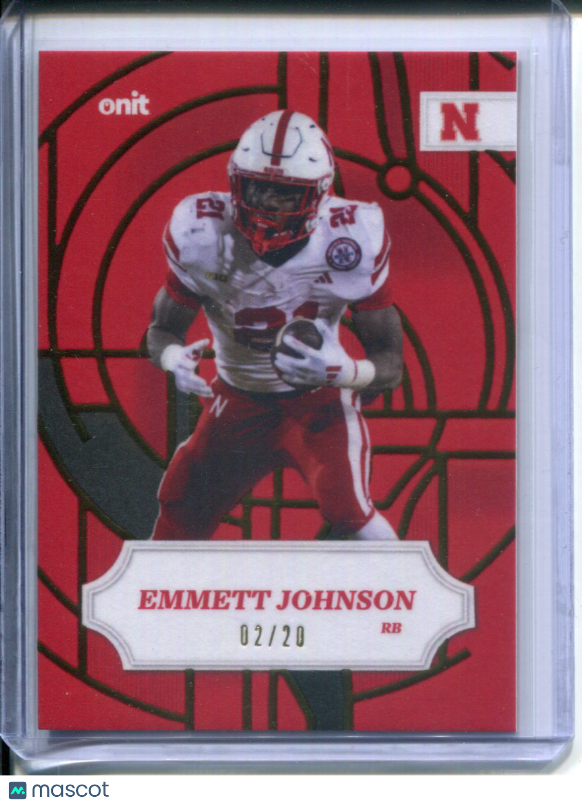 2025 Onit Timeless Nebraska Cornhuskers Football Emmett Johnson #SG-2 GOLD #2/20