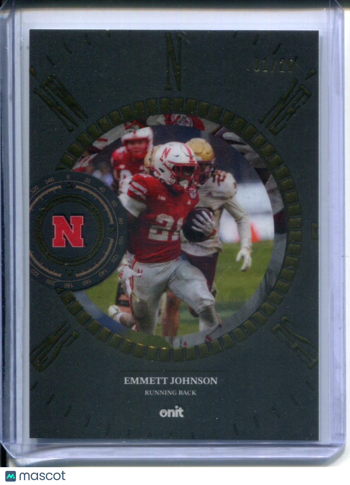 2025 Onit Timeless Nebraska Cornhuskers Football Emmett Johnson #C-4 GOLD #1/20