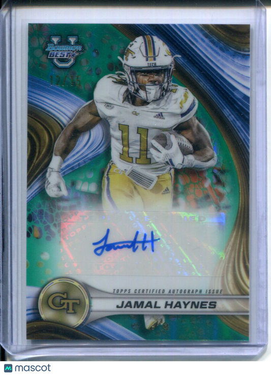 2024 Bowman University's Best Jamal Haynes #12/15 Refractor AUTO Georgia Tech