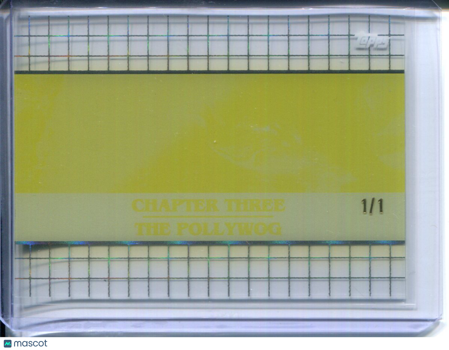 2025 Topps Stranger Things Printing Proof Plate #1/1 Yellow Compenium Pollywog