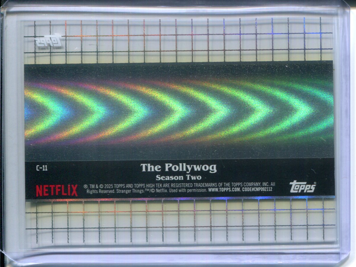 2025 Topps Stranger Things Printing Proof Plate #1/1 Yellow Compenium Pollywog