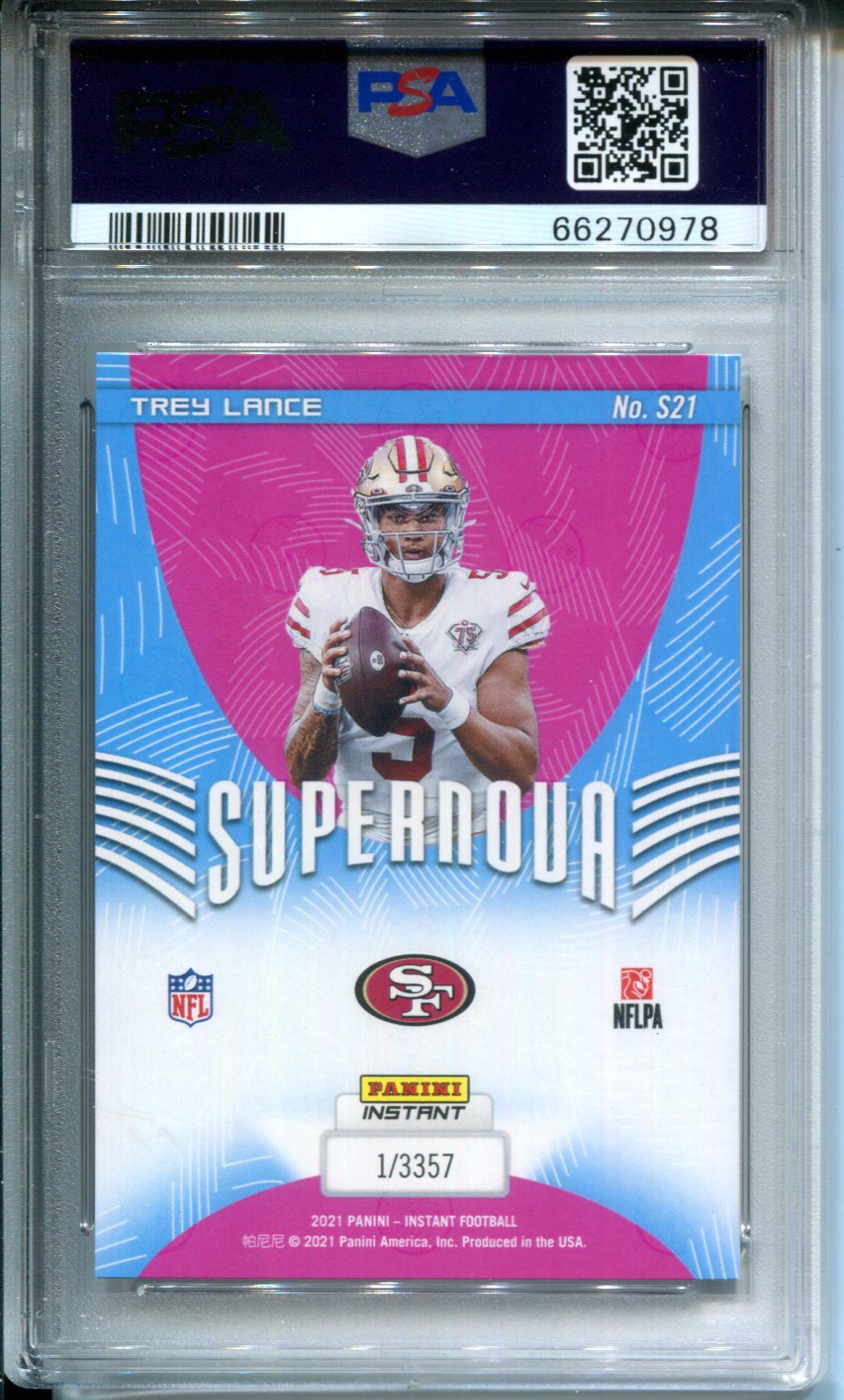 2021 Panini Instant Supernova Trey Lance #S21 PSA 10 Rookie