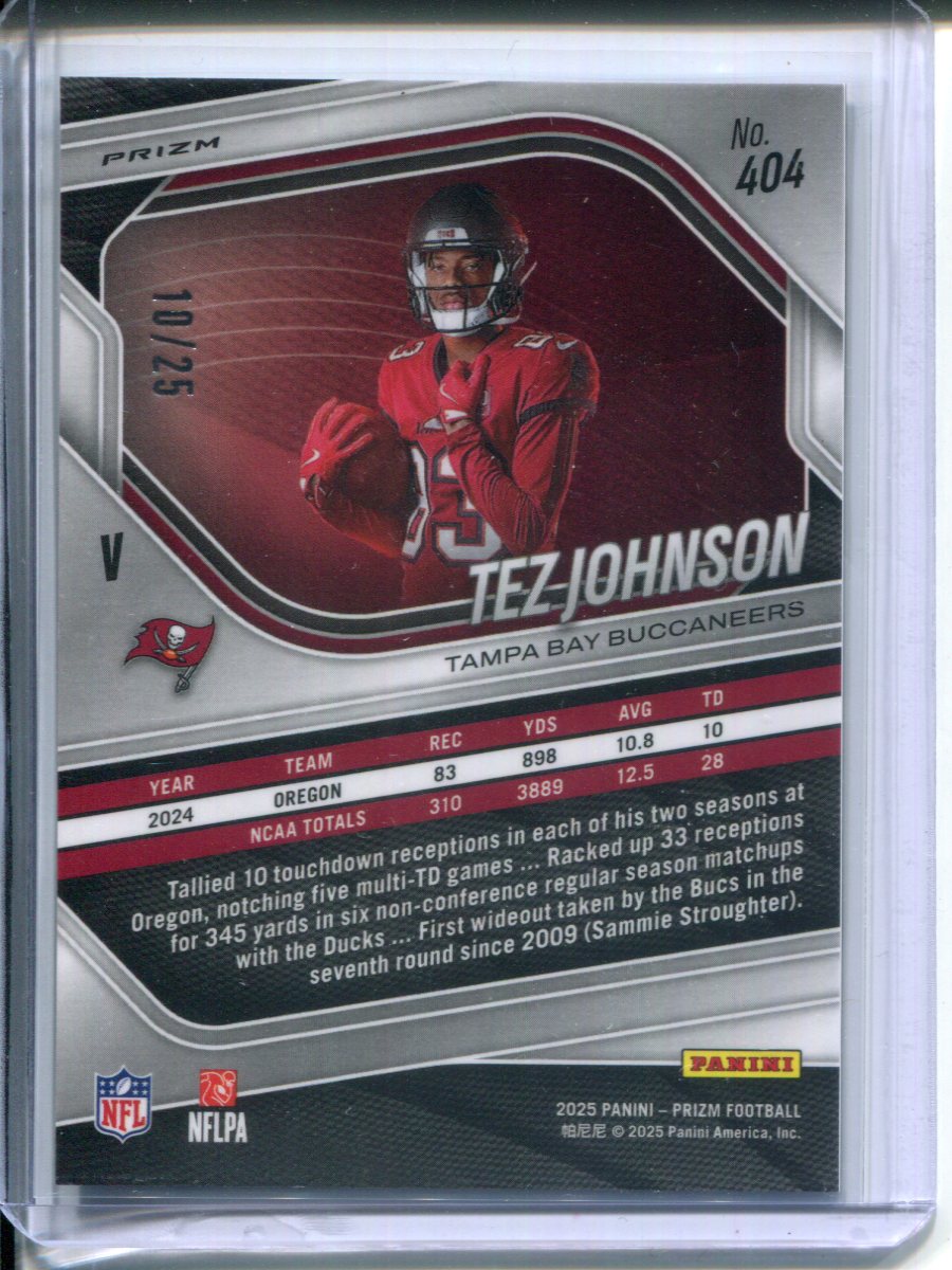 2025 Panini Prizm Tez Johnson #404 Mojo Rookie #10/25