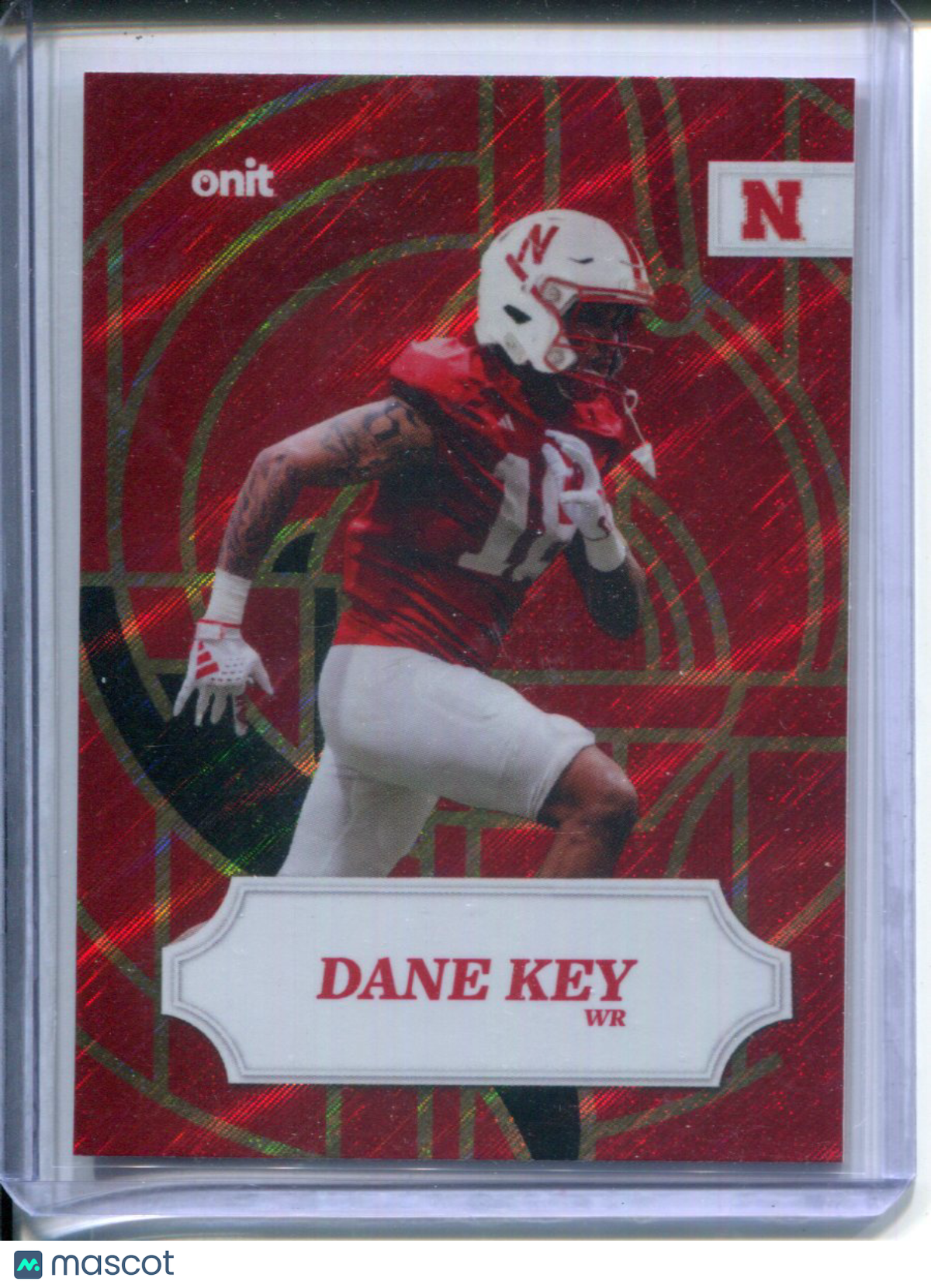 2025 Nebraska Football ONIT Timeless Dane Key #SG-1 Red #1/1