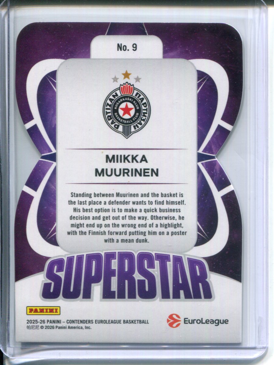 2025-26 Panini Contenders EuroLeague Basketball Superstar Miikka Muurinen #13/25