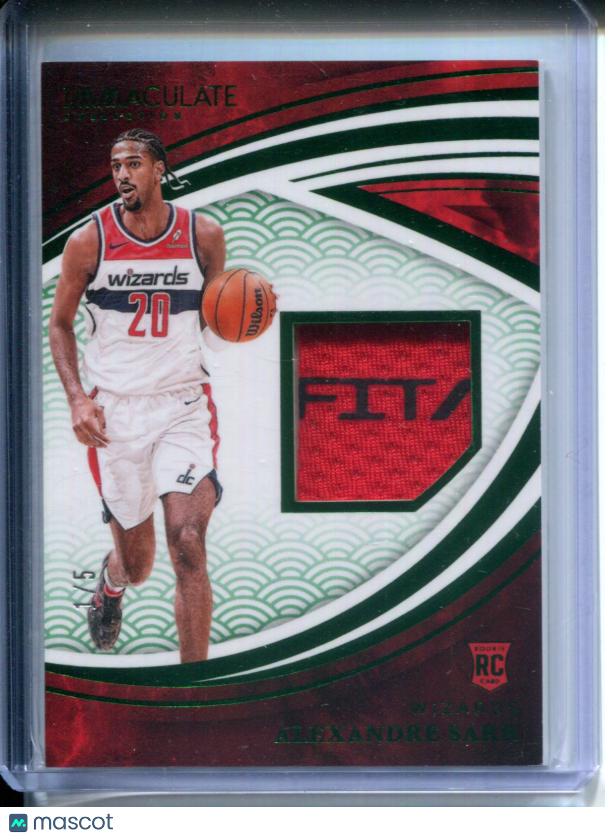 2024-25 Panini Immaculate Collection Alexandre Sarr #IRM-ASR Jersey Patch #1/5