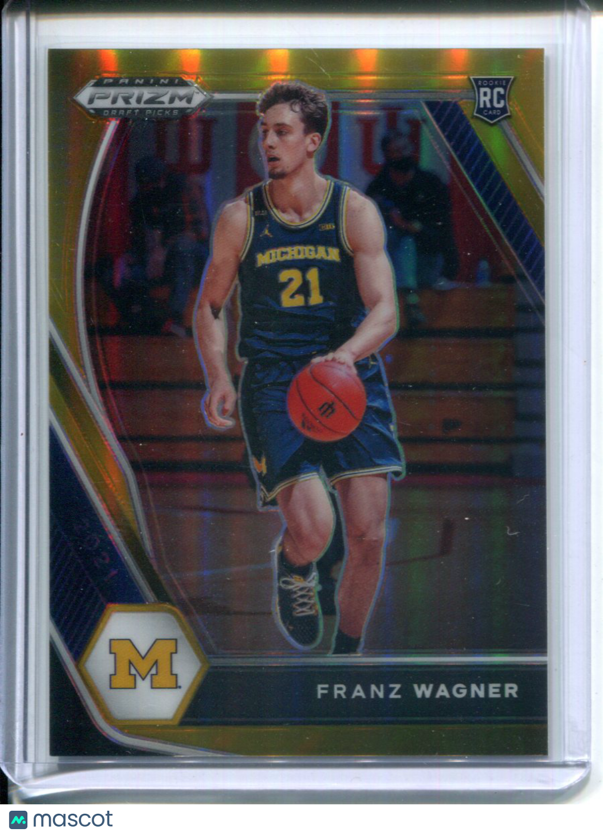 2021-22 Panini Prizm Draft Picks Franz Wagner #9 Gold Rookie #2/10 Michigan