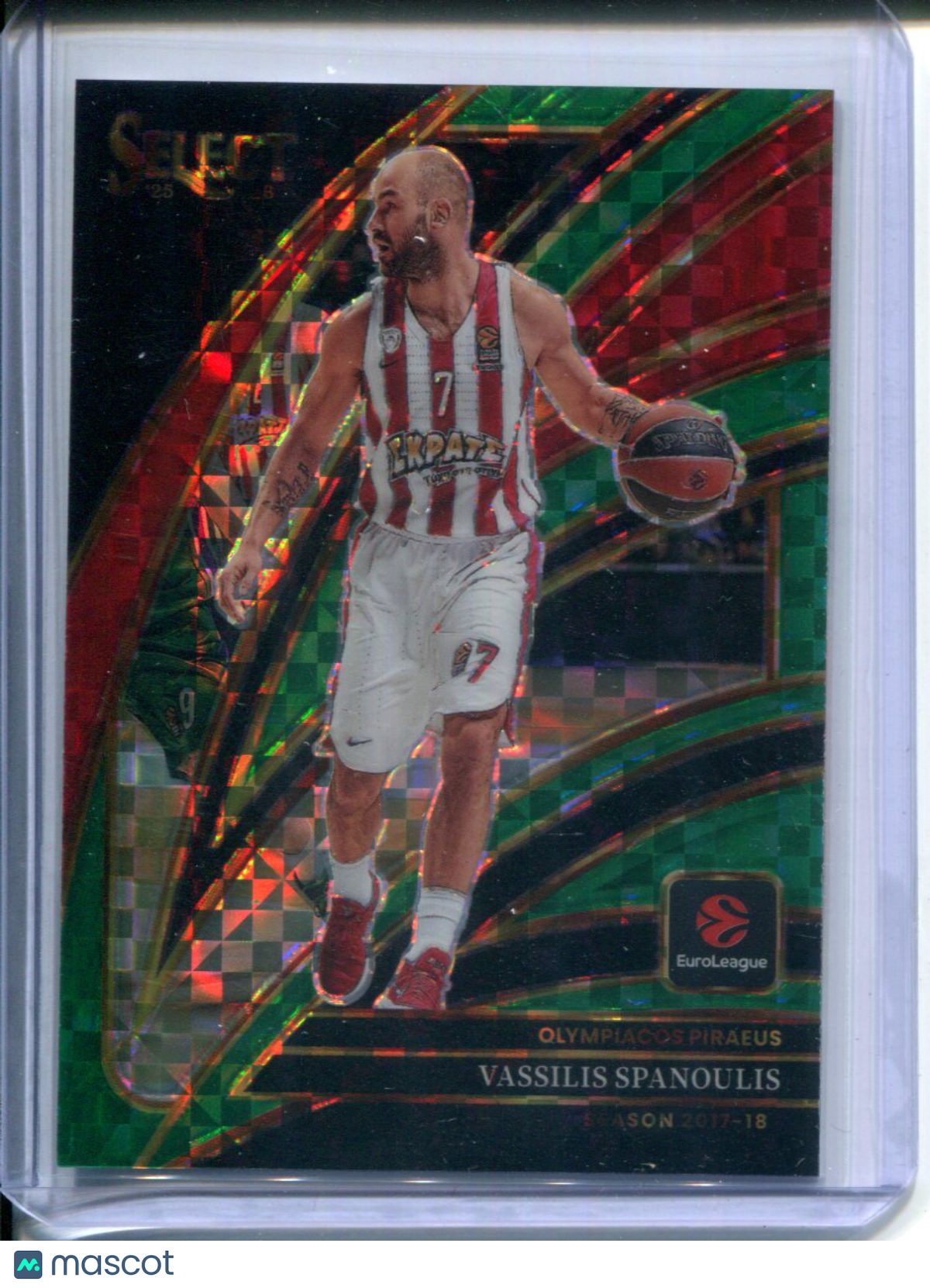 2025-26 Select EuroLeague Prizm Courtside Vassilis Spanoulis #225 Green #2/5