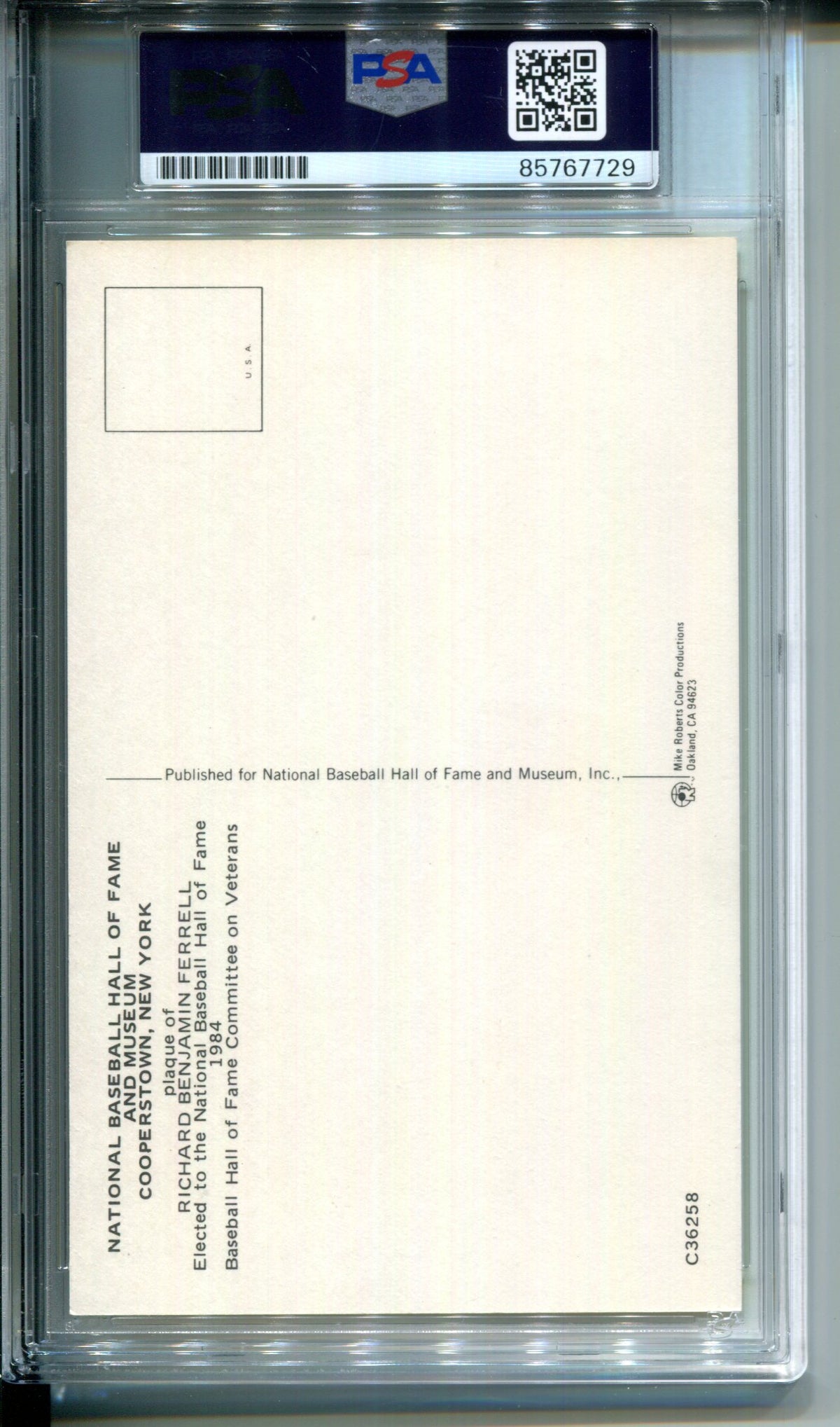 Rick Ferrell HOF 1984 National Baseball Hall of Fame AUTO Autograph Signed PSA