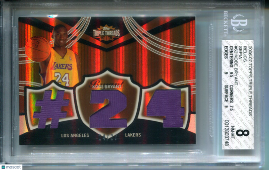 2006-07 Topps Triple Threads Sepia Kobe Bryant (Jersey Number) #24/27 BGS 8
