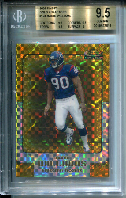 2006 Topps Finest Gold Xfractors #10/10 Rookie Mario Williams #123 BGS 9.5