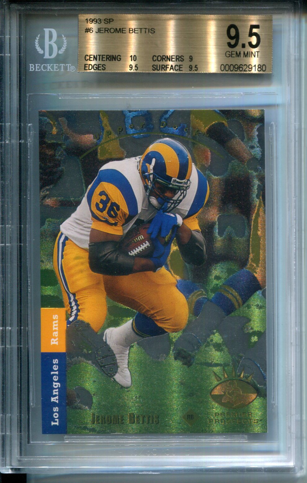 1993 SP Jerome Bettis RC #6 Rookie GEM MINT BGS 9.5