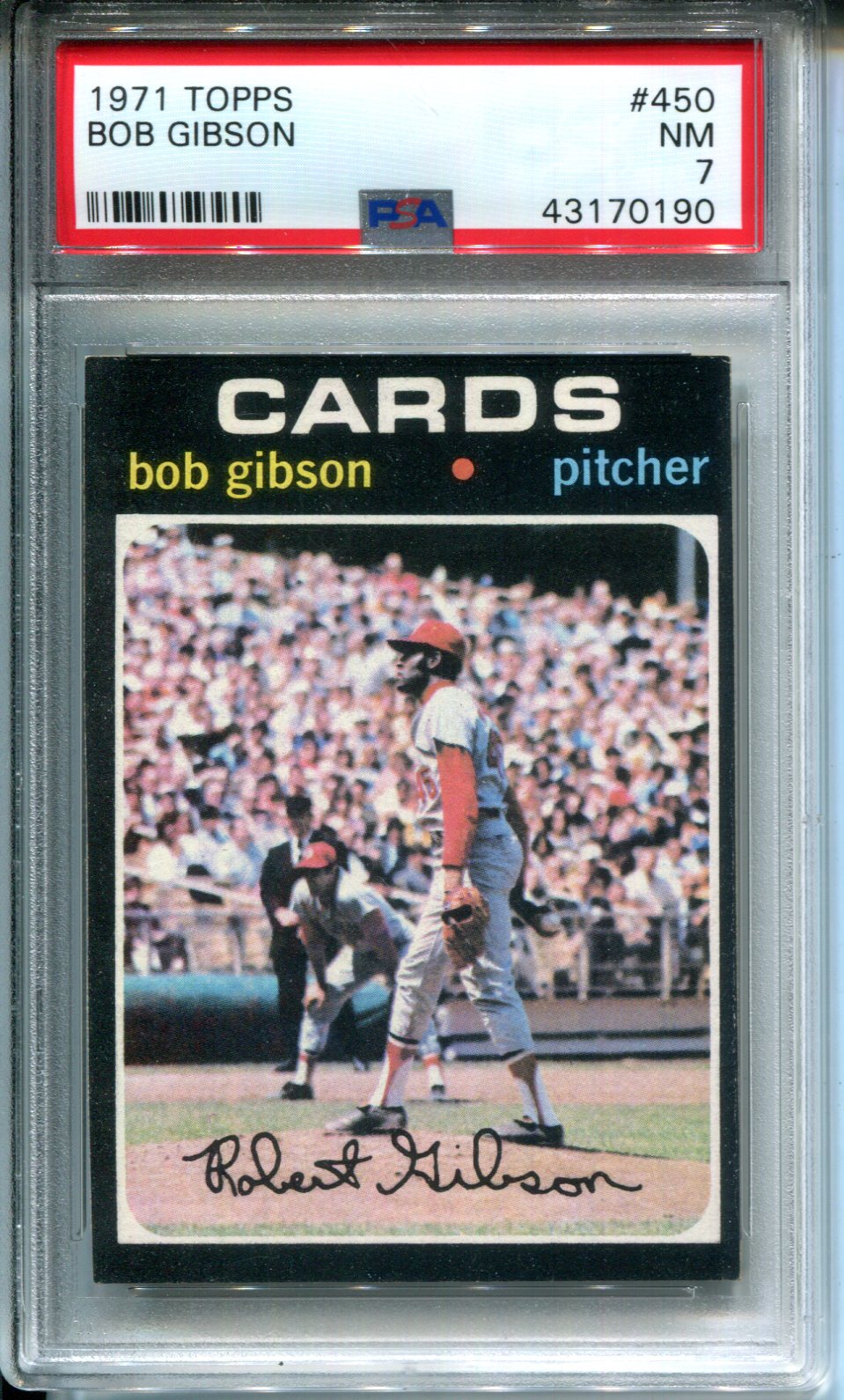 1971 Topps Bob Gibson #450 PSA 7