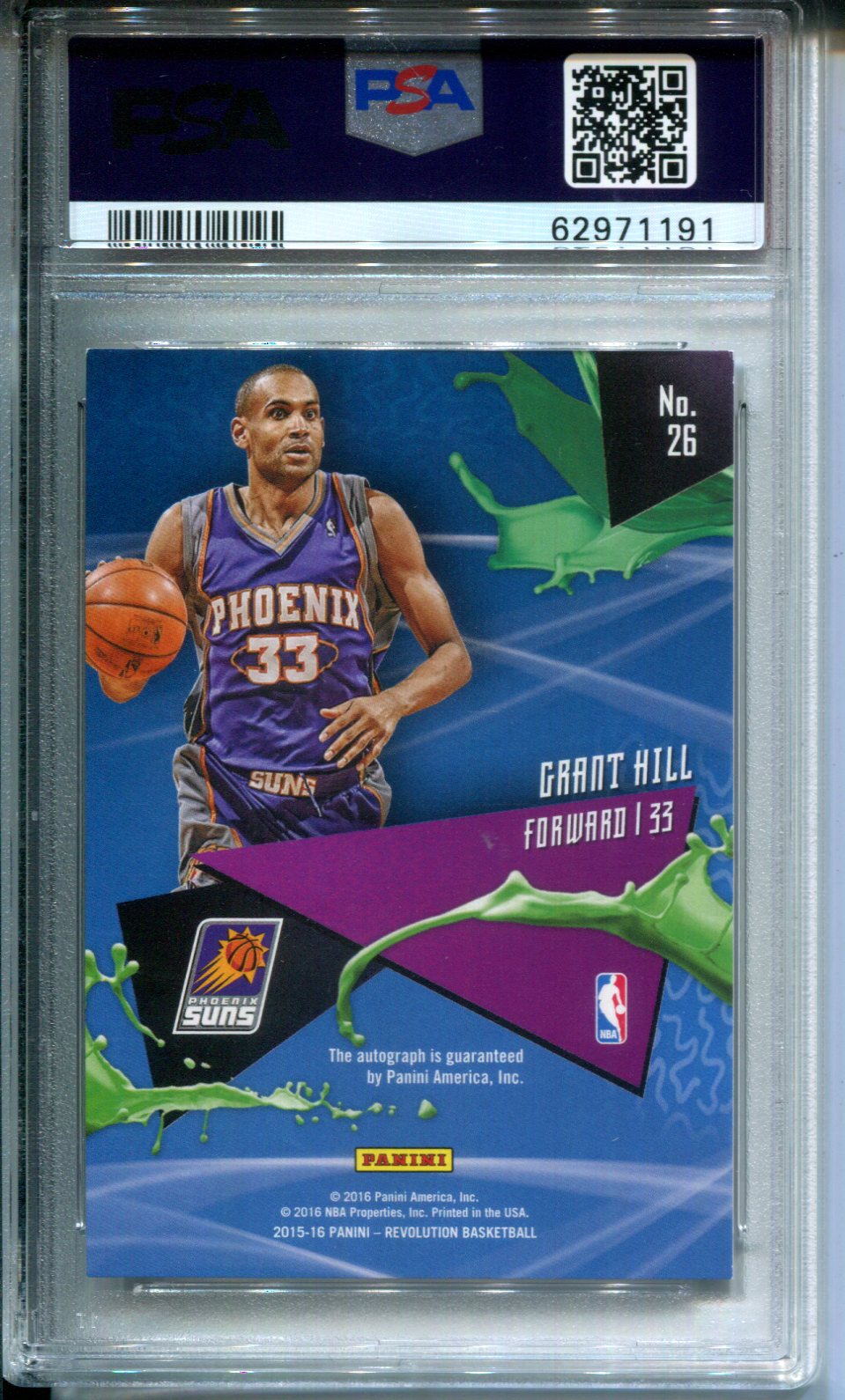 2015-16 Panini Revolution Autograph Grant Hill #26 AUTO PSA 9