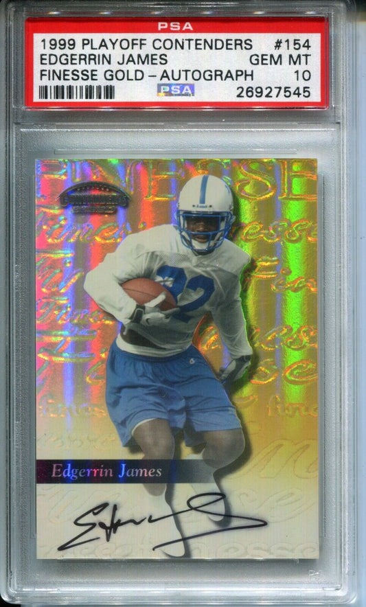 Edgerrin James 1999 Playoff Contenders Finesse Gold #7/25 AUTO PSA 10 POP 1