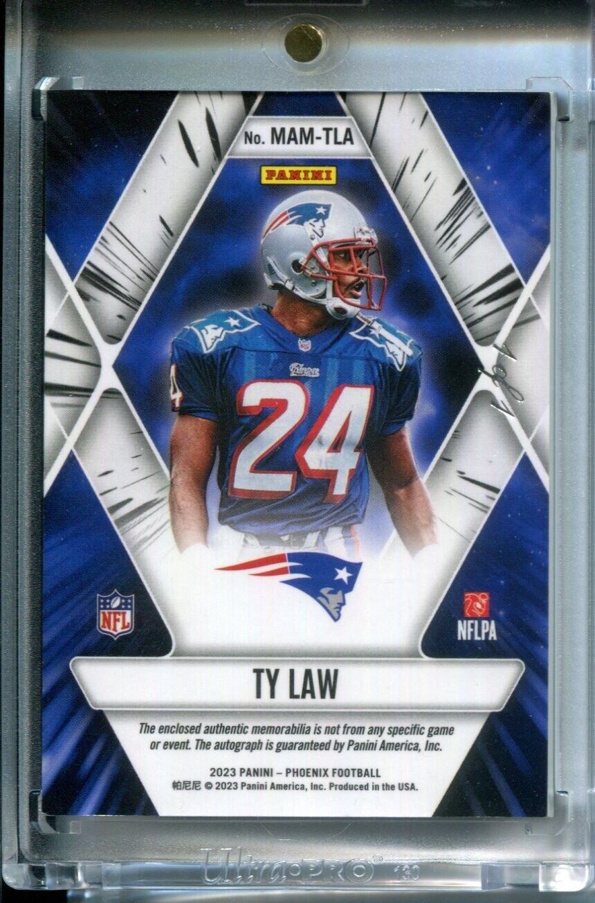 Ty Law 2023 Panini Phoenix Mythical NFL SHIELD Patch AUTO #1/1 LOGO