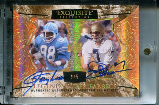 Lawrence Taylor Joe Theismann 2014 Exquisite PATCH AUTO #3/5 (Their only DUAL)