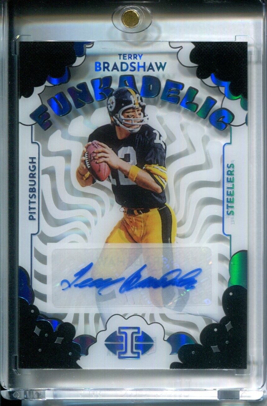 Terry Bradshaw 2022 Panini Illusions Funkadelic BLACK #1/4 AUTO Steelers