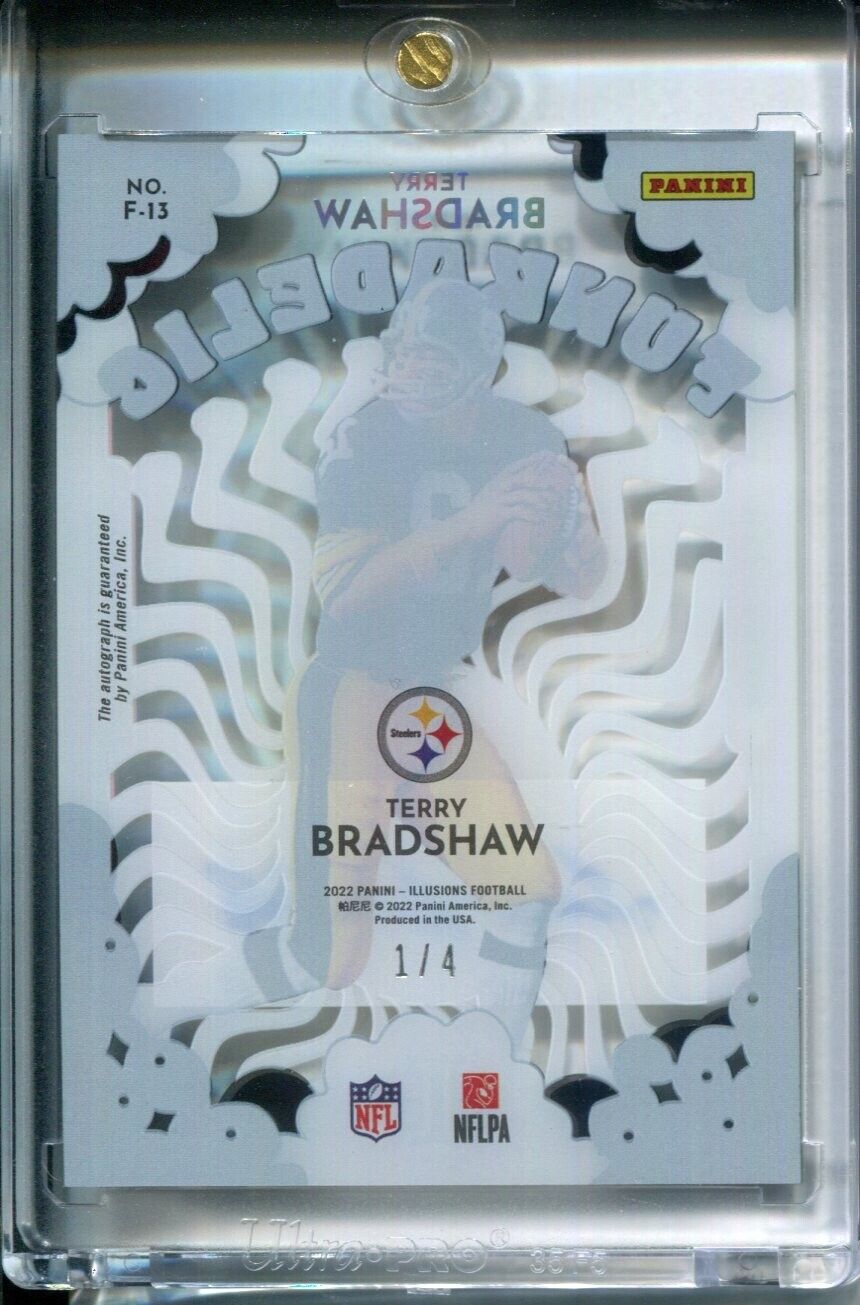 Terry Bradshaw 2022 Panini Illusions Funkadelic BLACK #1/4 AUTO Steelers