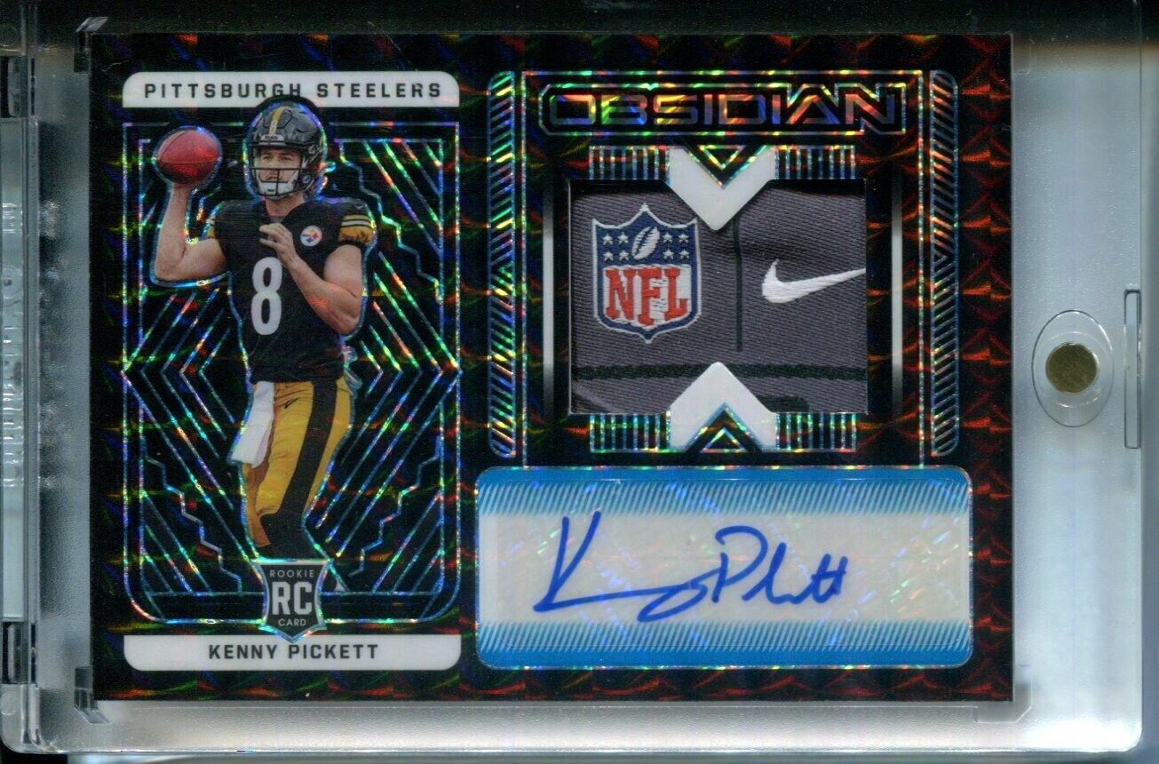 Kenny Pickett 2022 Panini Obsidian Laundry Tag NFL SHIELD Nike Logo AUTO #1/1