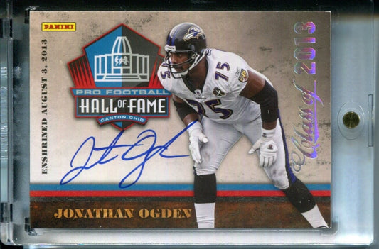 Jonathan Jon Ogden Ravens 2013 Panini NFL Hall of Fame HOF Auto Enshrined SP