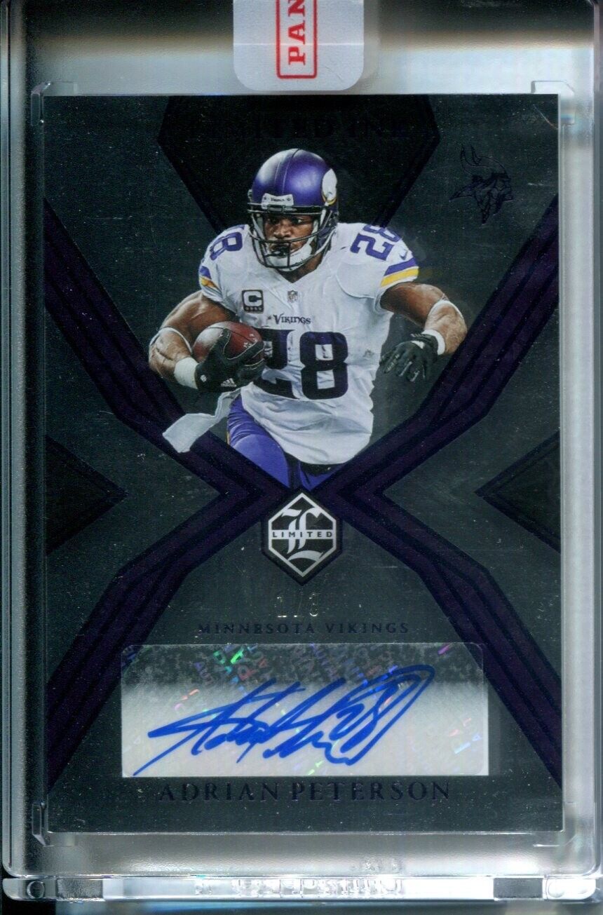 Adrian Peterson 2022 Panini Limited Ink AUTO #1/3 Purple Color Match