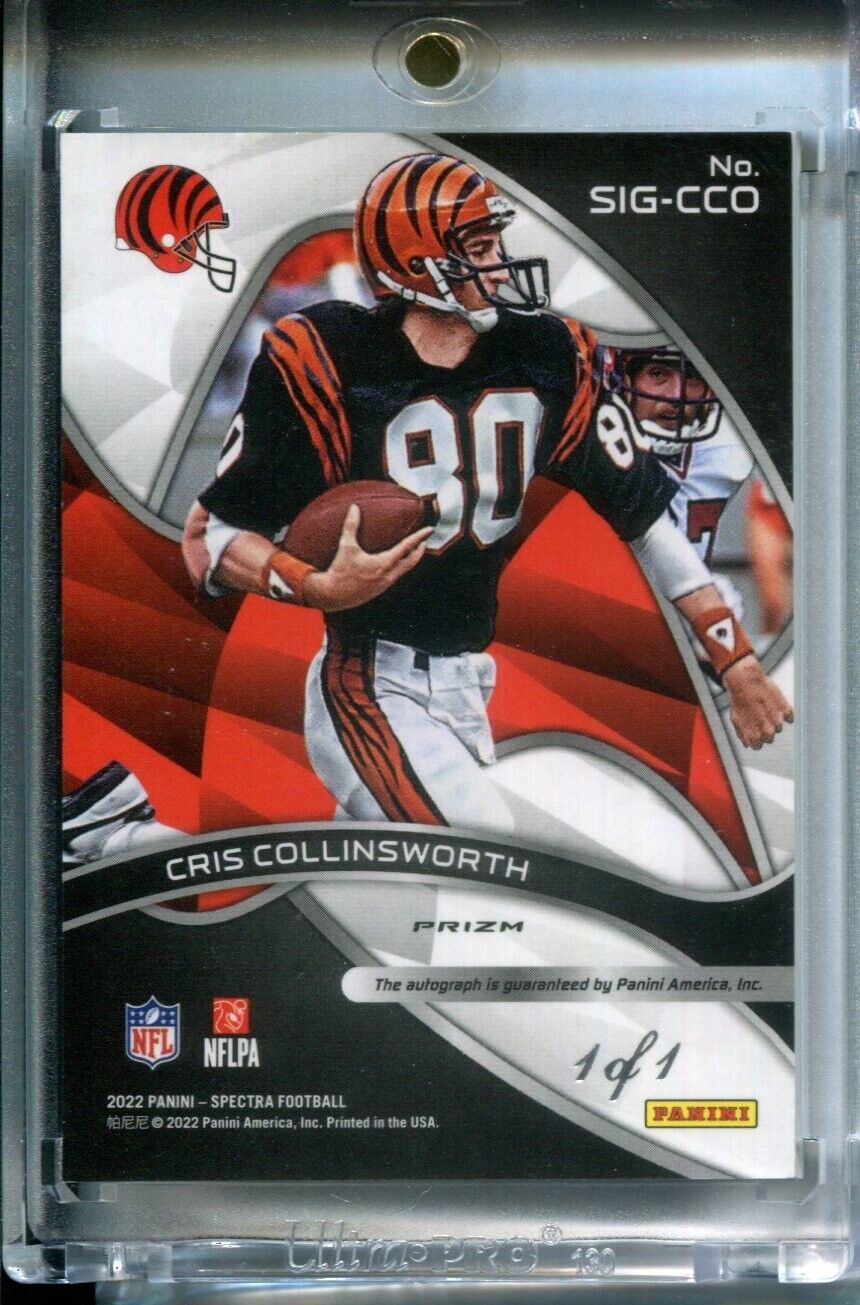 Cris Collinsworth 2022 Panini Spectra GOLD VINYL #1/1 AUTO Bengals