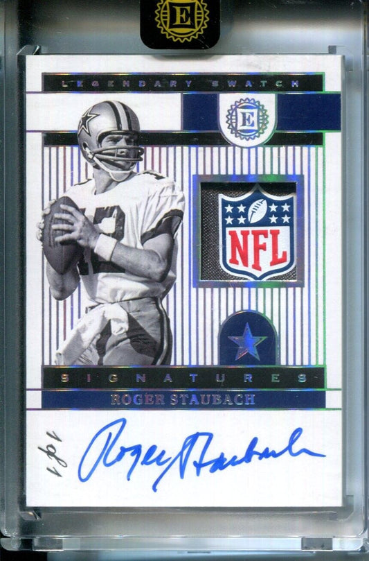 Roger Staubach 2022 Panini Encased NFL SHIELD LOGO Laundry Tag PATCH #1/1