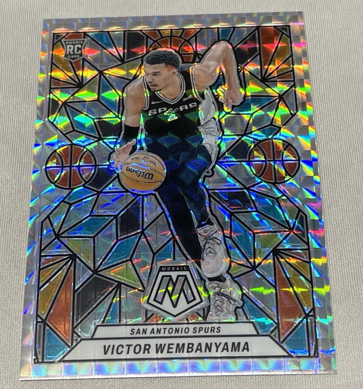 Victor Wembanyama 2023-24 Panini Mosaic SP Stained Glass #5 Rookie