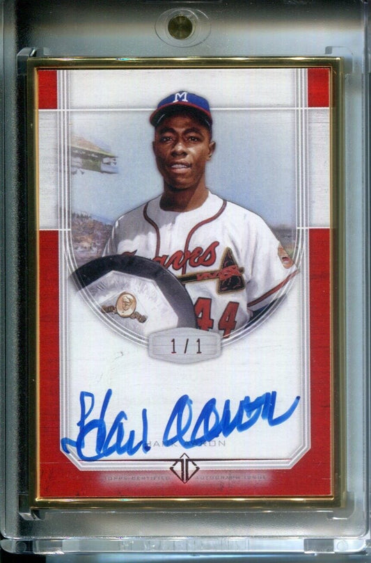 Hank Aaron 2017 Topps Transcendent RED #1/1 AUTO Autograph Braves