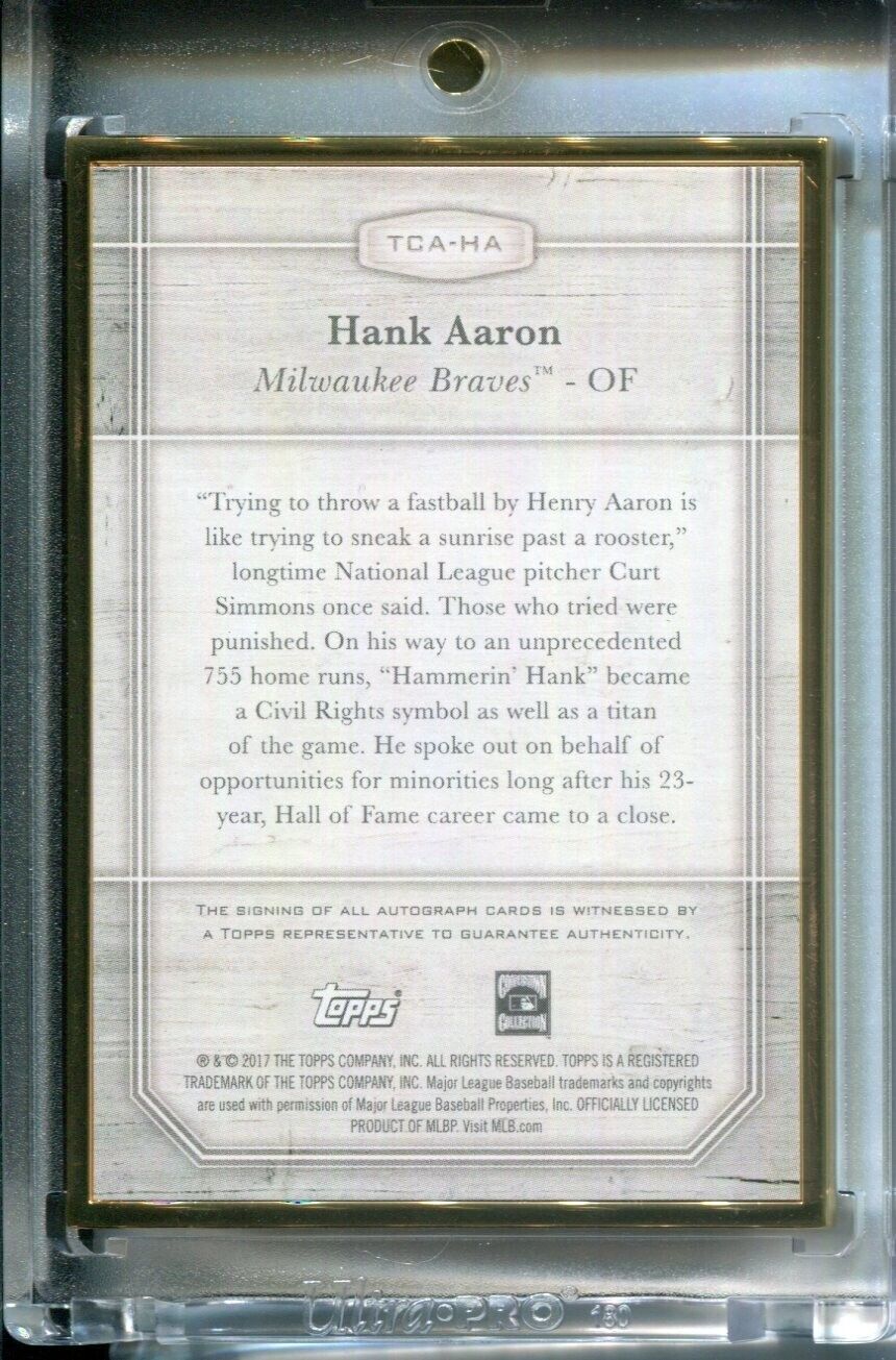 Hank Aaron 2017 Topps Transcendent RED #1/1 AUTO Autograph Braves