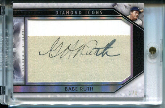 Babe Ruth 2019 Topps Diamond Icons Cut Signature AUTO Autograph #1/1 G.H. SP NY