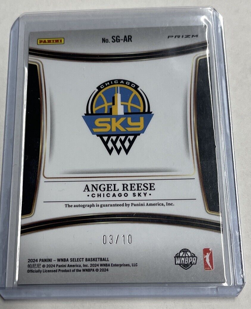 ANGEL REESE 2024 Panini Select WNBA Gold Prizm Rookie Rc Auto Autograph #3/10