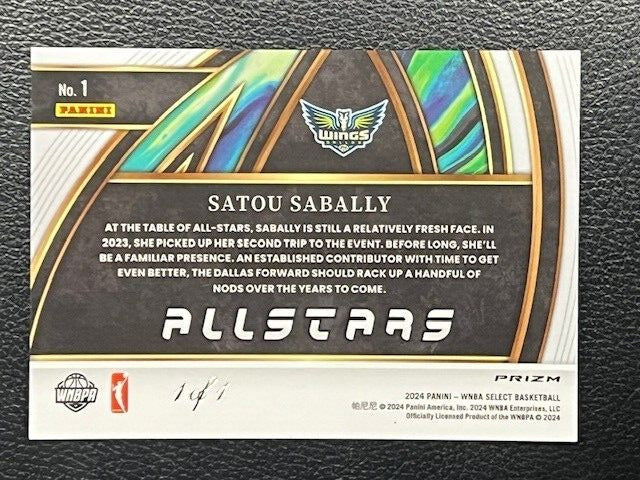 SATOU SABALLY 2024 Panini Select WNBA ALLSTARS GOLD VINYL Prizm Sp SSP 1/1