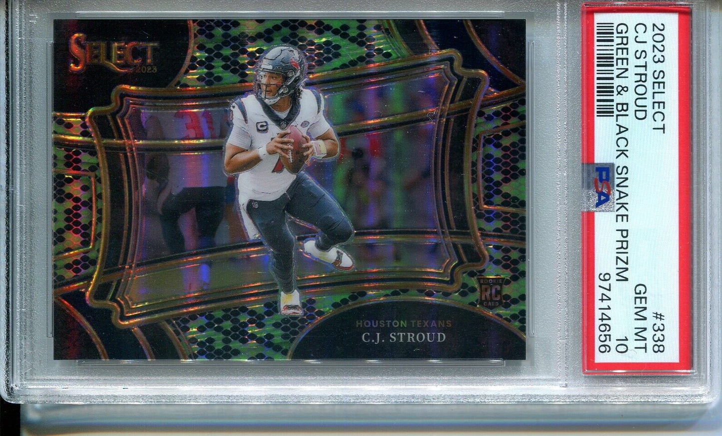 C.J. Stroud 2023 Panini Select Field Level #338 Rookie Snakeskin #1/2 PSA 10