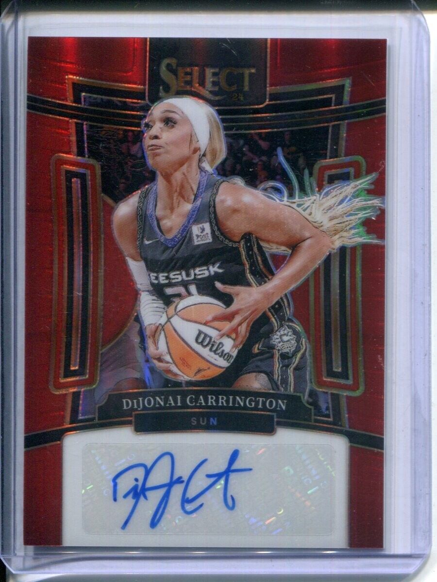 Dijonai Carrington 2024 Panini Select Red Prizm WNBA #93/99 AUTO Autograph