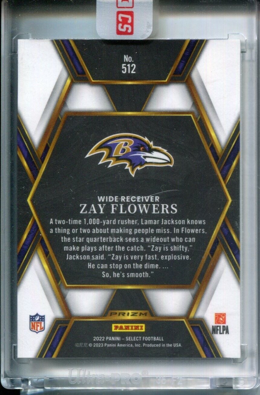 2022 Panini Select 2023 XRC Silver Prizm 512 Zay Flowers RC Sealed SSP Rookie