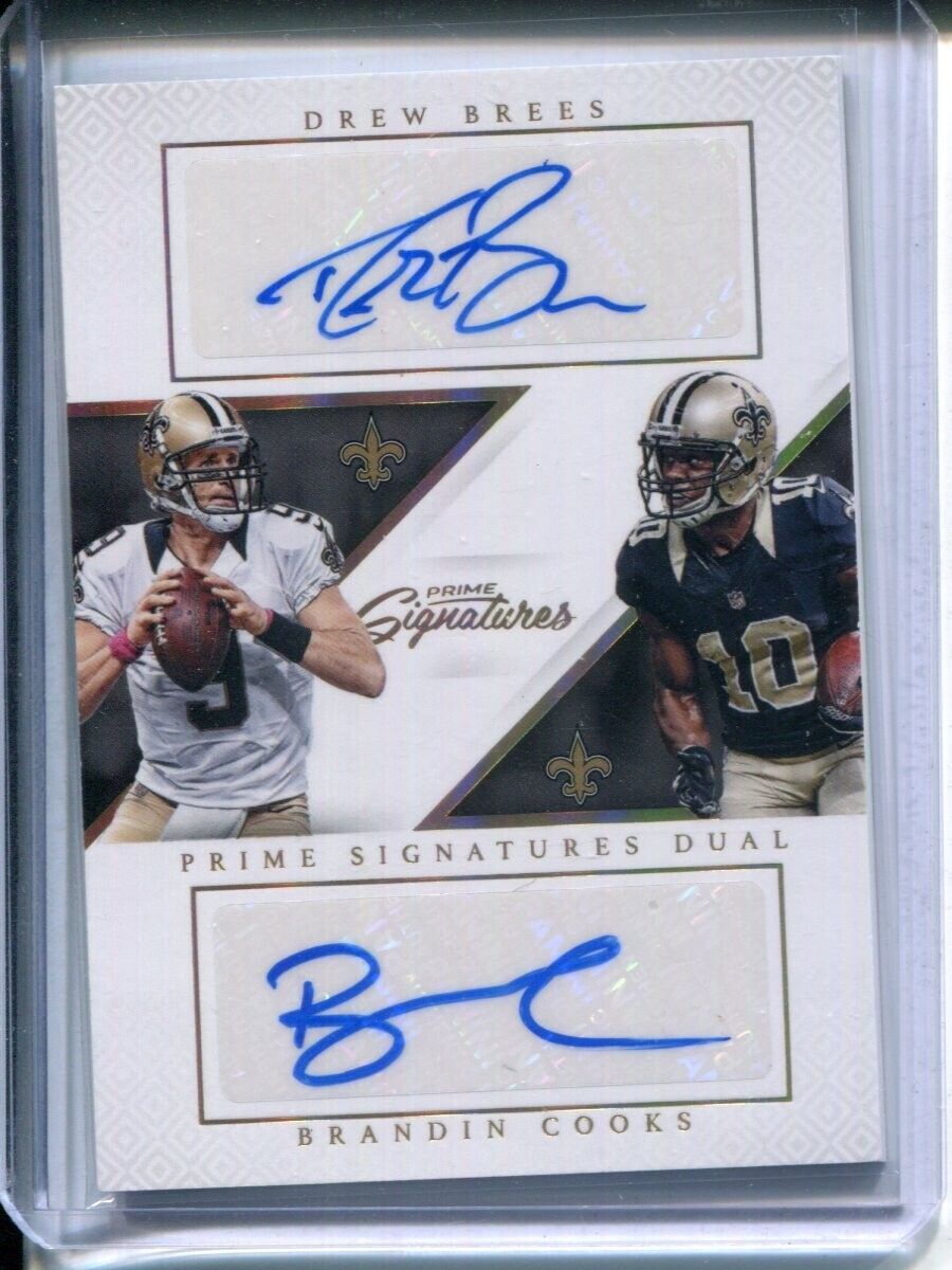 Drew Brees Brandin Cooks 2016 Prime Signatures DUAL #1/1  AUTO Autograph