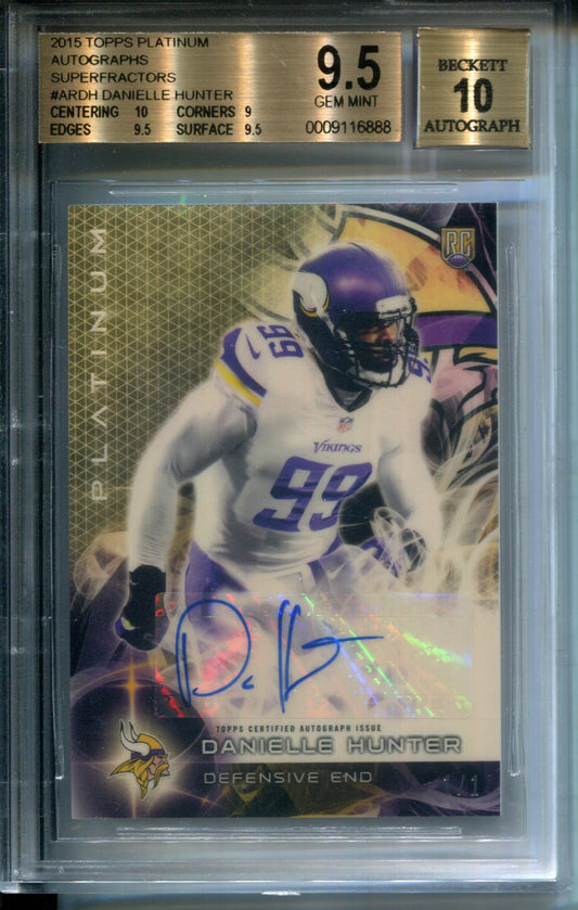 2015 Topps Platinum Danielle Hunter Superfractor #1/1 AUTO Rookie